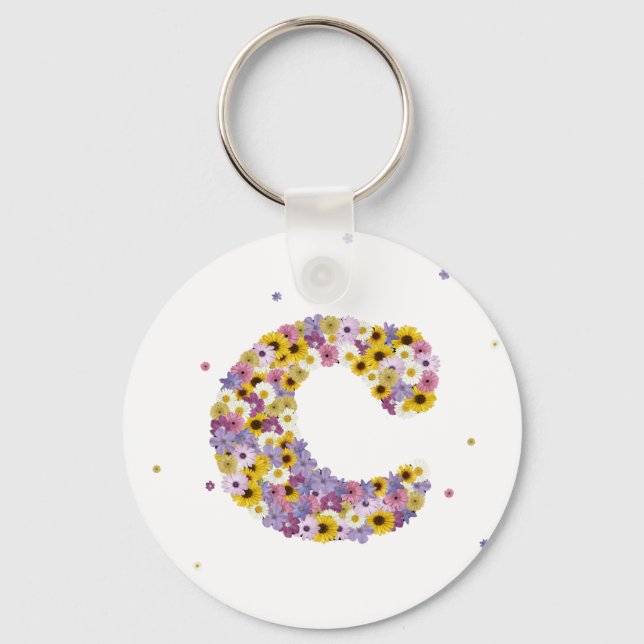 Llavero Letra C de flor (Anverso)