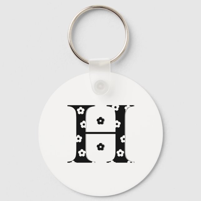 Llavero letra con motivos florales H (Anverso)