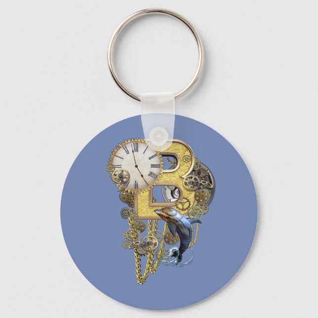 Llavero Letra de cumpleaños Steampunk B (Anverso)