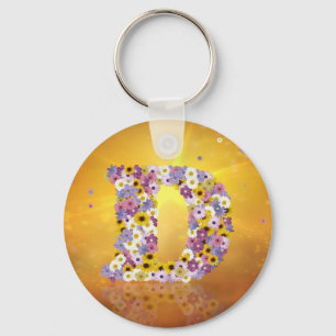 Llavero Letra de flor D