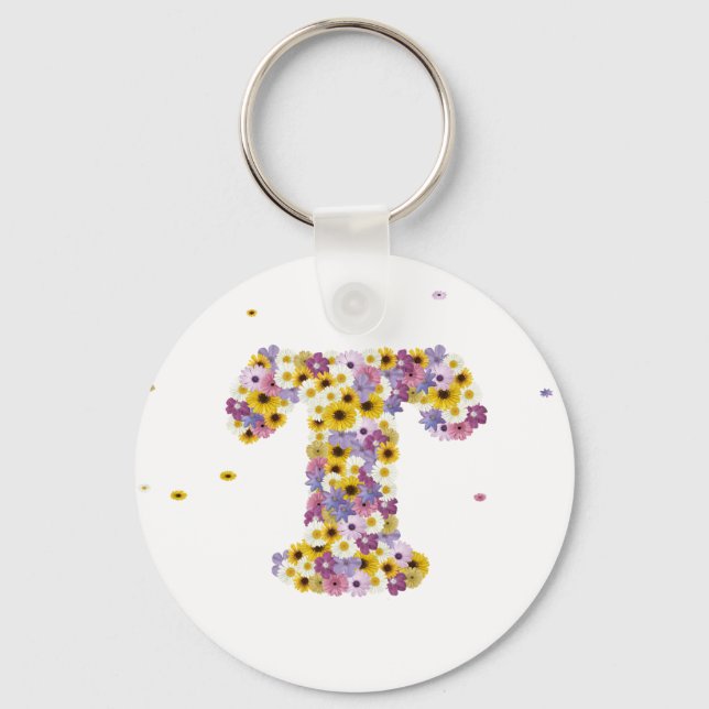 Llavero Letra de las flores T (Anverso)