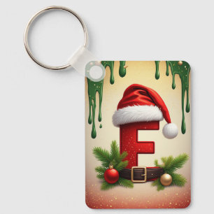 Llavero Letra F de monograma de Santa con acento de Navida
