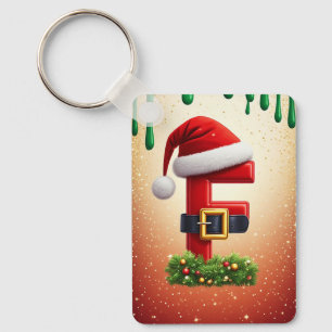 Llavero Letra F de Santa con acento de corona de Navidad �