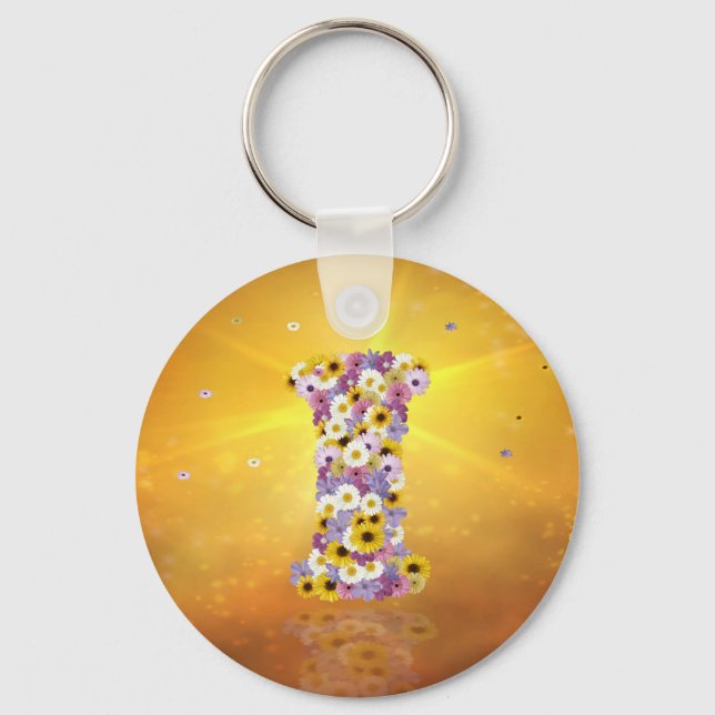 Llavero Letra flor I (Anverso)