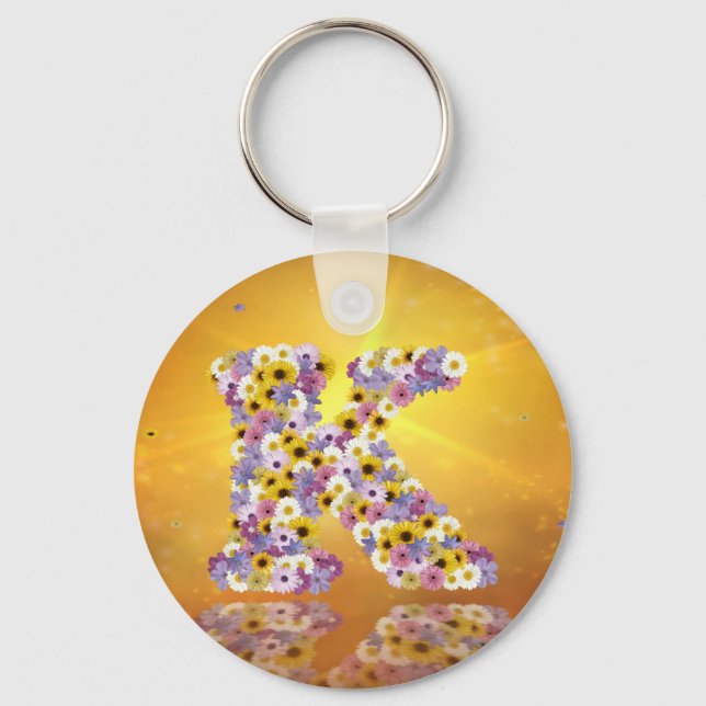 Llavero Letra flor K (Anverso)