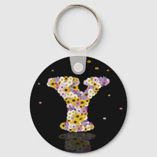 Llavero Letra flor y