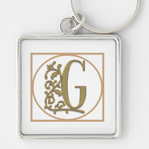 Llavero LETRA G MONOGRAM Hermoso Boda nuevo regalo de casa