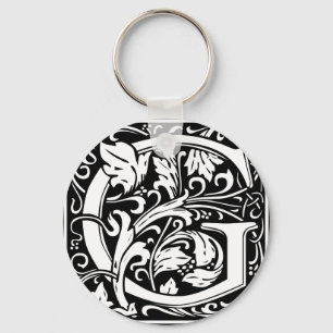 Llavero Letra G Monograma Medieval Vintage Inicial