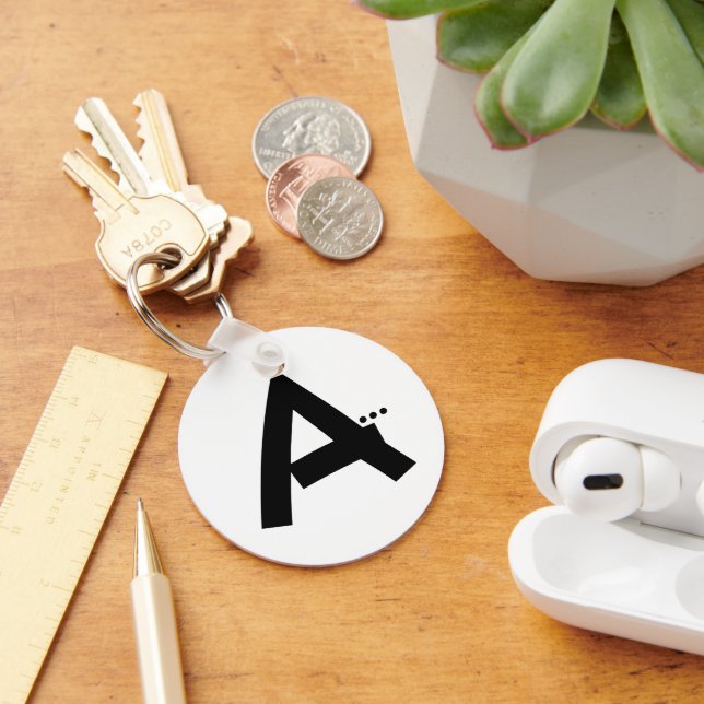 Llavero Letra inicial A Monograma cadena clave moderna (Escritorio )