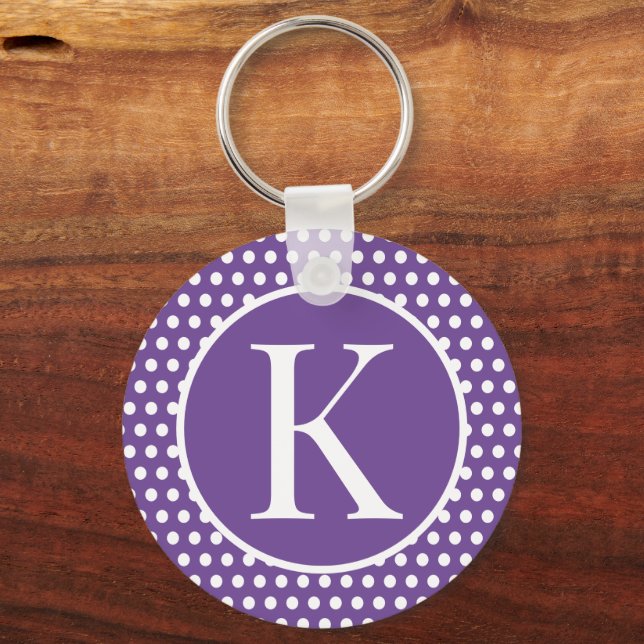Llavero Letra inicial de la Moda clásica Polka Dots Keycha (Anverso)