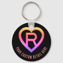 Letra inicial del corazón brillante R