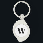 Llavero Letra inicial del monograma del personalizado blan<br><div class="desc">Personalizar,  personalize monograma,  inicial,  letra negro y blanco moderno elegante guión de moda clásica elegante refinado Keychain elegante.</div>