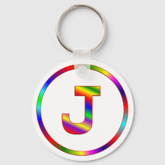 Llavero Letra J Arcoiris