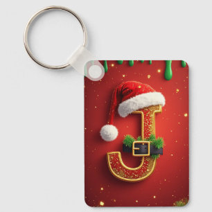 Llavero Letra J de Santa Monograma Fiesta de Navidad 🎅