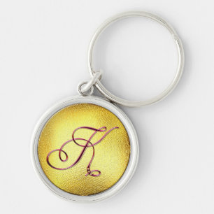 Llavero Letra K Burgundy Faux Pearl Keychain