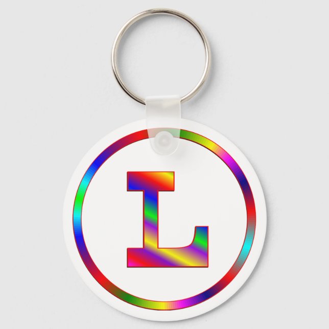 Llavero Letra l arcoiris (Anverso)
