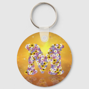 Llavero Letra M de las flores