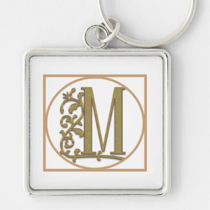 Llavero LETRA M MONOGRAM Hermoso Boda nuevo regalo de casa