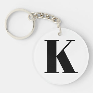 Llavero Letra minimalista moderna grande K