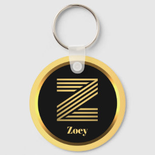 Llavero Letra monogramada de oro Z Keychain personalizada