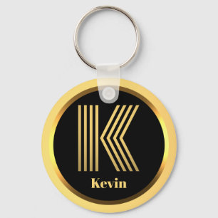 Llavero Letra monogramada K Gold Keychain personalizada