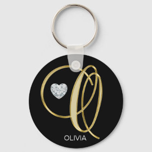 Llavero Letra monogramada oro elegante personalizada O