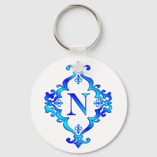 Llavero Letra N Azul