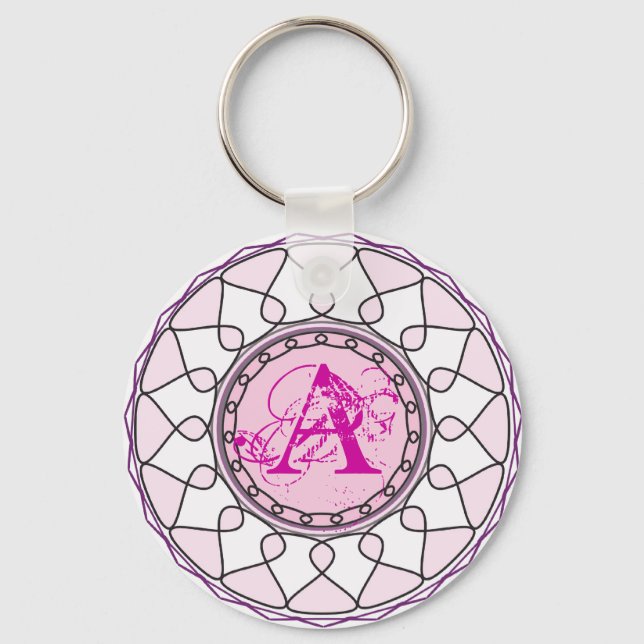 Llavero Letra ornica monograma A Keychain (Anverso)