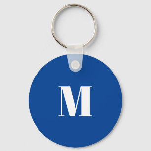 Llavero Letra profunda azul inicial monograma moderno esti
