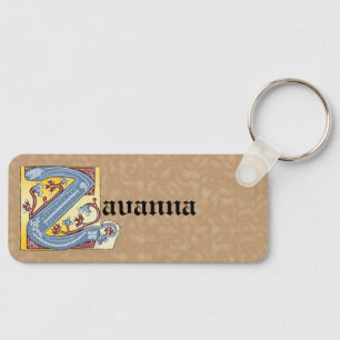 Llavero Letra rectangular azul y roja marfil iluminada Z