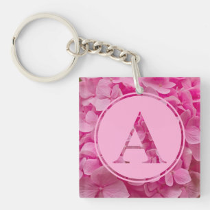 Llavero Letra rosa floral alfabeta "A" y XO