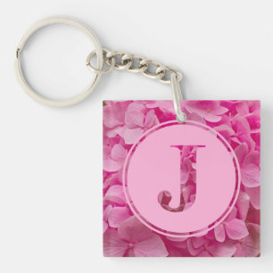 Llavero Letra rosa floral alfabeta "J" y XO