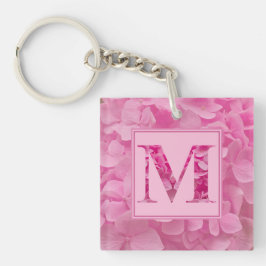 Llavero Letra rosada floral alfabética "M" Keychain acríli