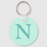Letra Verde azulada ligera inicial trendy pastel m