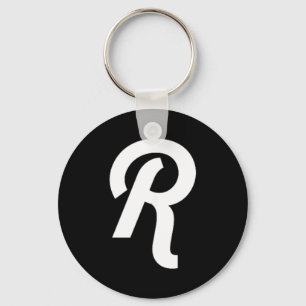 Llavero Letra Vintage R Monograma Inicial Minimalista