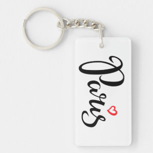 Llavero Letras del cepillo de París con el corazón