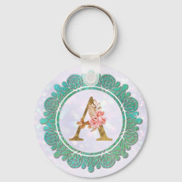 Llavero Letras Iniciales de Monograma Elegante con Mandala