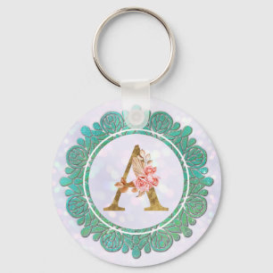 Llavero Letras Iniciales de Monograma Elegante con Mandala