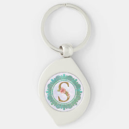 Llavero Letras Iniciales de Monograma Elegante con Mandala