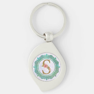 Llavero Letras Iniciales de Monograma Elegante con Mandala