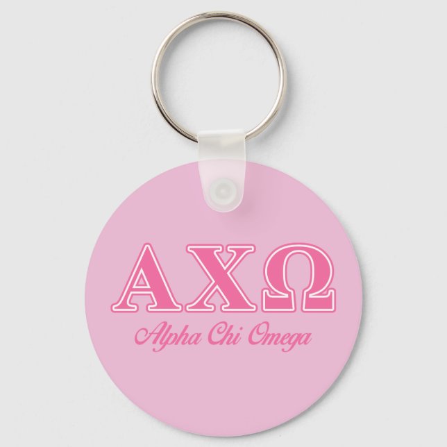 Llavero Letras rosadas Alphi Chi Omega (Anverso)