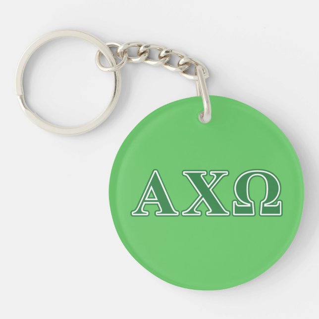 Llavero Letras verdes de Alpha Chi Omega (Frente)