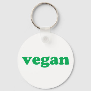 Llavero letras verdes "veganas", fondo blanco