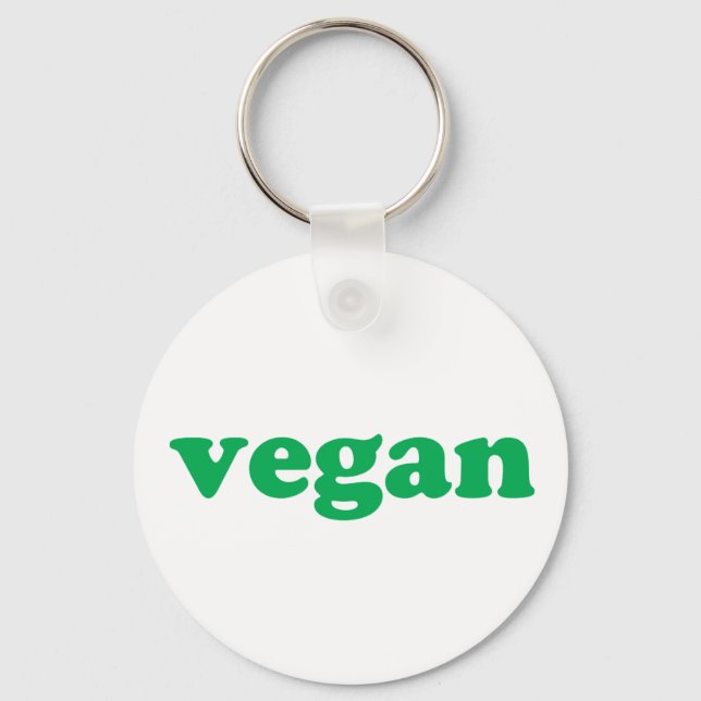 Llavero Letras verdes "veganas", fondo blanco (Anverso)