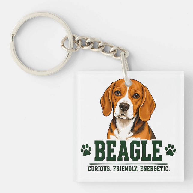 Llavero 🐾 Letrero de Amante de Beagle 🐾 (Frente)