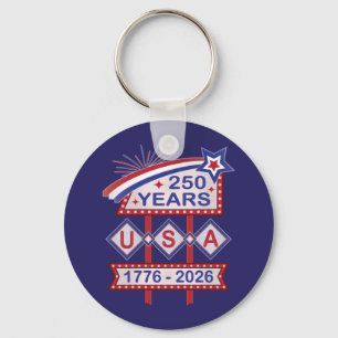 Llavero Letrero de marquesina del 250 aniversario Retro US