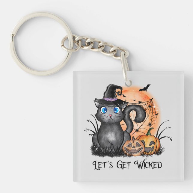 Llavero Let's Get Wicked | Black Witch Cat (Frente)