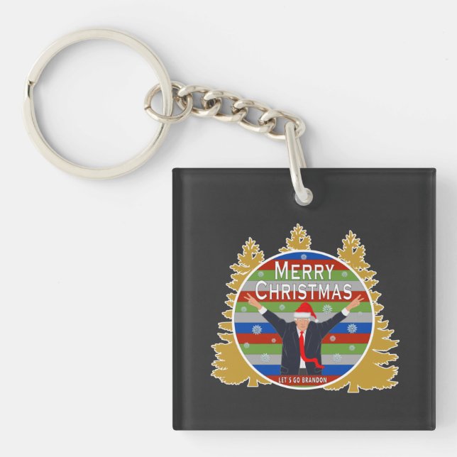Llavero Let's Go Brandon Christmas Trump Snowflake Holiday (Frente)