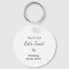 Llavero Let's toast to wedding add name date simple couple