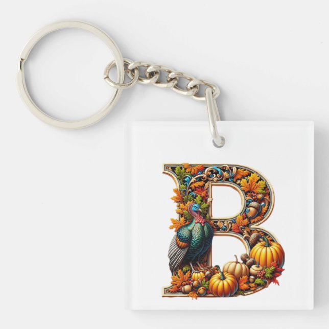 Llavero Letter B in Thanksgiving style (Frente)